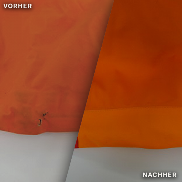 Reparatur eines Lochs in einer Outdoor-Jacke