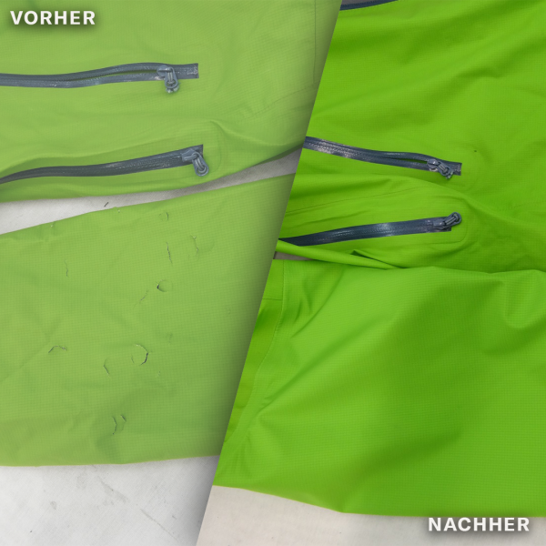 Reparatur von Rissen in einer Hardshell-Jacke